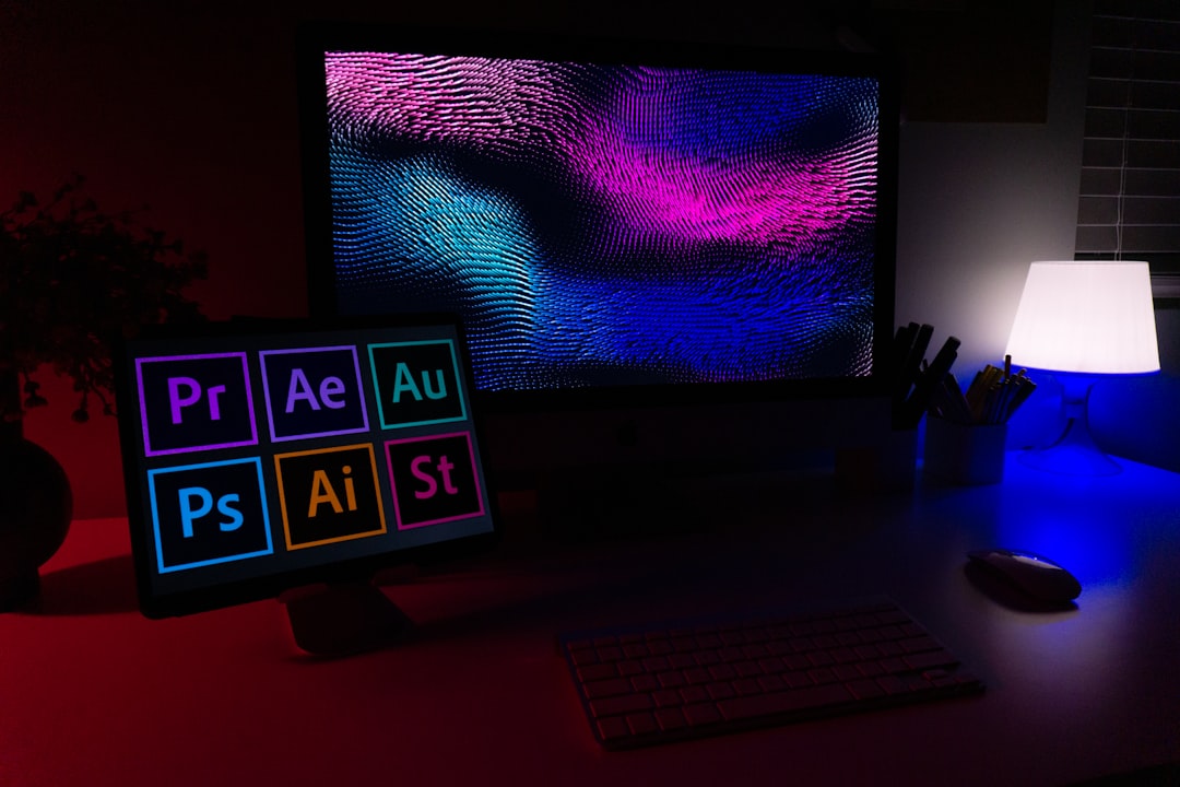 About Ipad featuring adobe software at night.